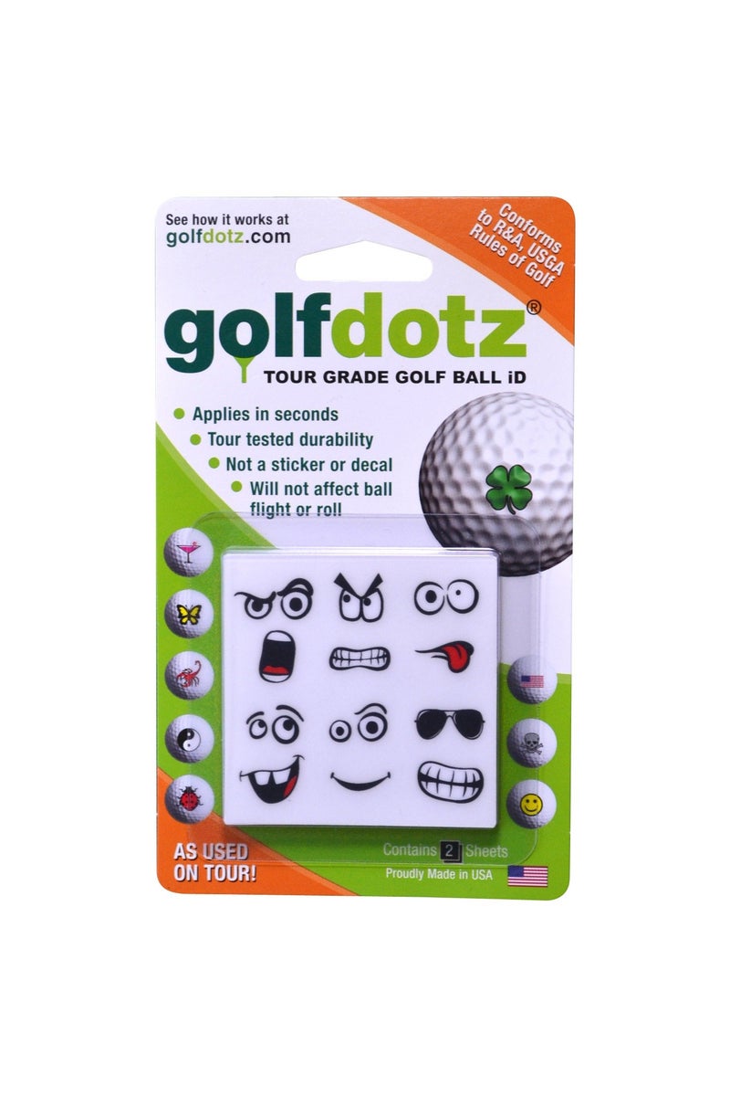 Golfdotz USGA Rule Conforming Golf Ball Markers, Golf Ball Stickers for Marking Balls, No More Smearing from Stamps, Gifts for Golfers, Dads, and Retirees, (Golfmoji Guys; 12-Count) - Image 2
